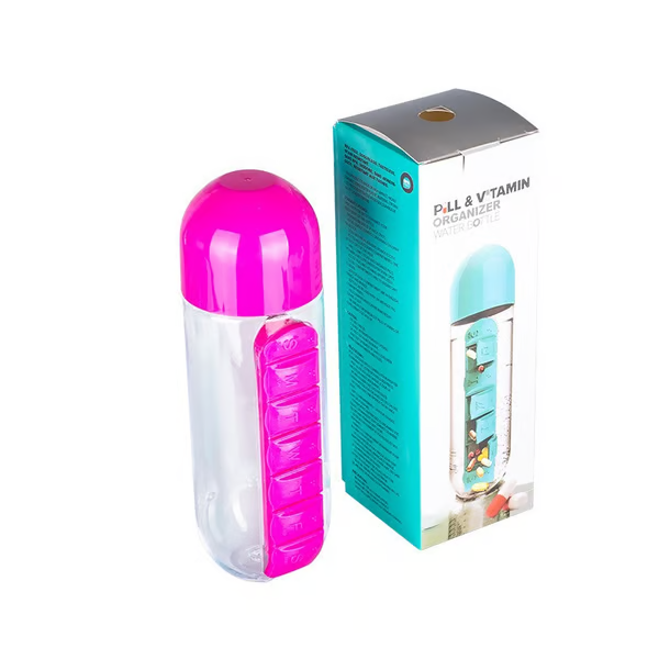 Water Bottle Two-in-One Water Cup 7 Days Pill Box 7 Grid Outdoor Portable Multi-Functional