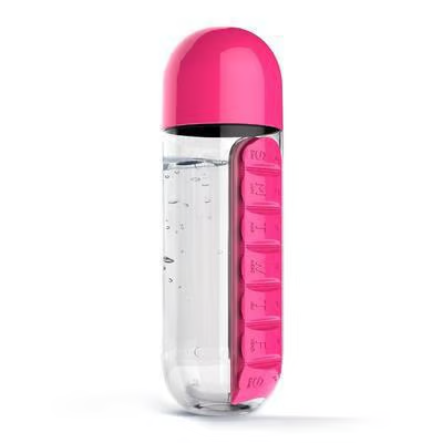 Water Bottle Two-in-One Water Cup 7 Days Pill Box 7 Grid Outdoor Portable Multi-Functional