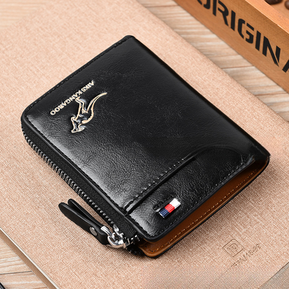 🔥🔥Men Wallet Zipper Genuine Leather Purse ( RFID PROTECTED )