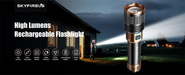 SKYFIRE LED Flashlights High Lumens with Ignition Lens