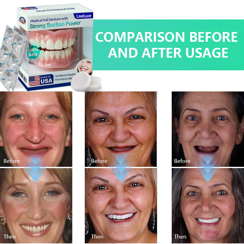 Adajiajie® Medical Full Denture with Strong Suction ✅ Made and Shipped from the USA🍀