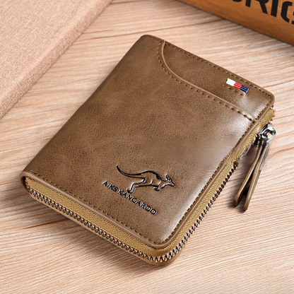🔥🔥Men Wallet Zipper Genuine Leather Purse ( RFID PROTECTED )