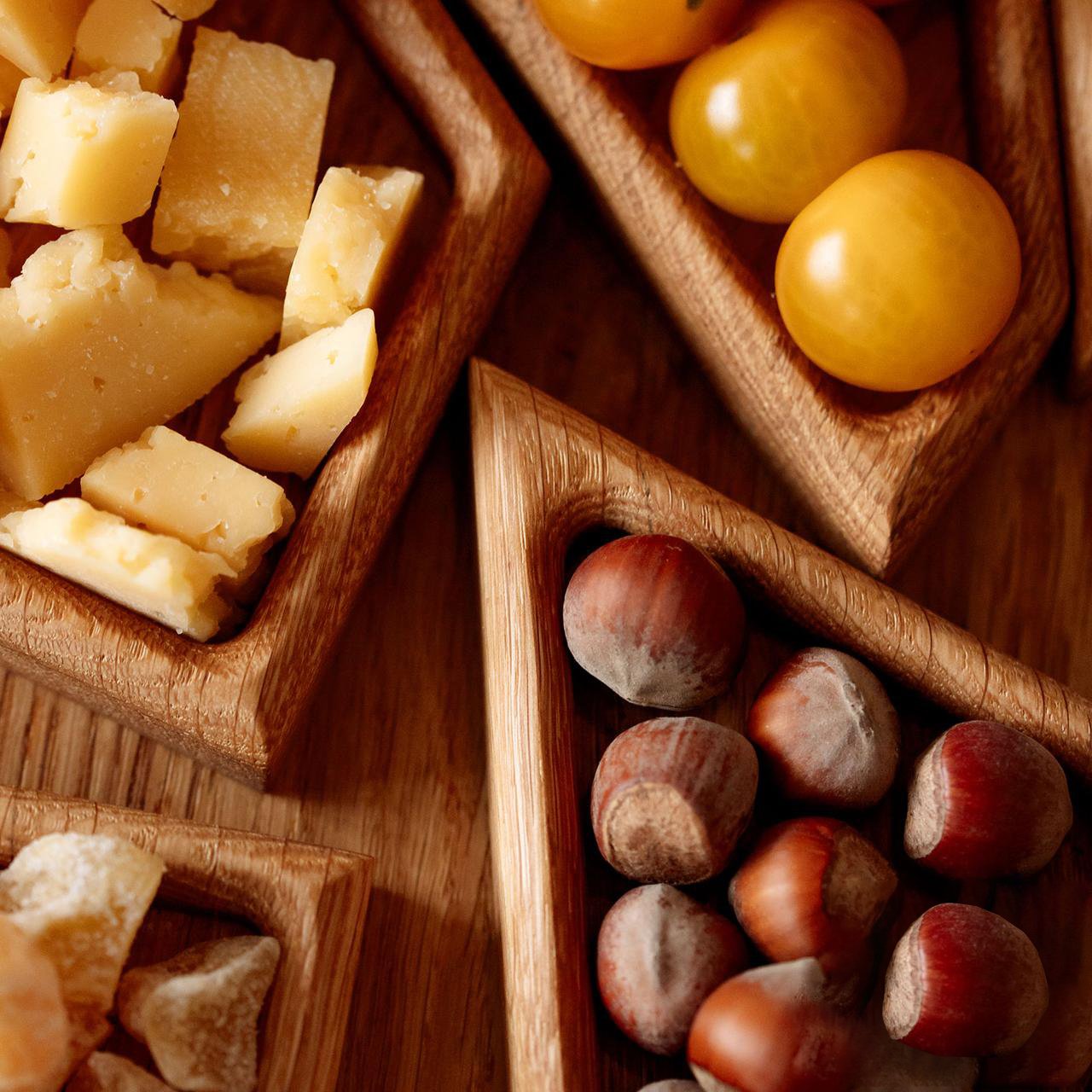 Puzzle Serving Tray - Wood with Removable Compartments