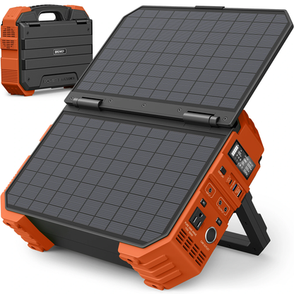 💥Portable Power Station with Built-in Solar Panel