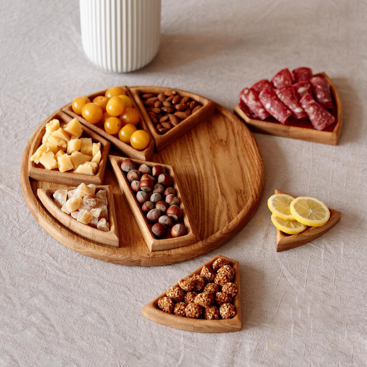 Puzzle Serving Tray - Wood with Removable Compartments