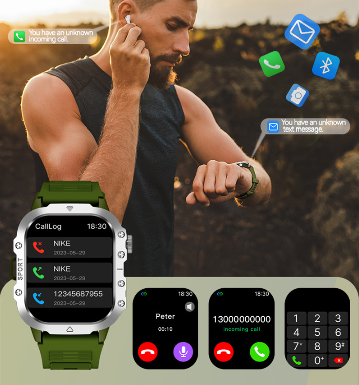 ⌚ New H12 Smart Watch✨Wireless charging, heart rate monitoring, dynamic island design, outdoor flashlight✨