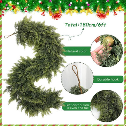 2025 Christmas Artificial Cypress Leaf Vine Wreath