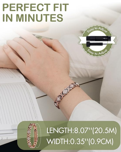 copper Bracelets for Women.Pure copper Magnetic Bracelet with 3800 Gauss Effective Magnets