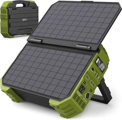 💥Portable Power Station with Built-in Solar Panel